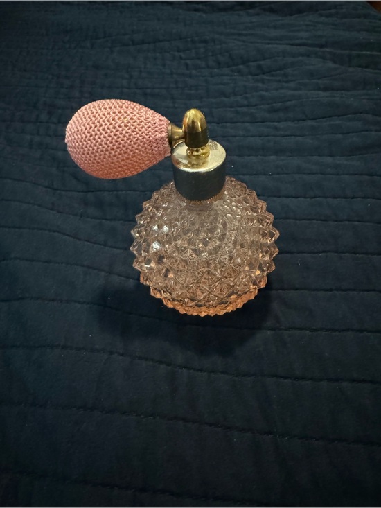 Other - Pink Glass Perfume Bottle with Atomizer